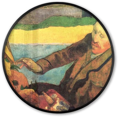 Poster in lijst Rond - Fotolijst 60x60 cm - Posters - De zonnebloemenschilder - Vincent van Gogh - Ronde posterlijst zwart - Decoratie - Wanddecoratie woonkamer - Muurdecoratie slaapkamer