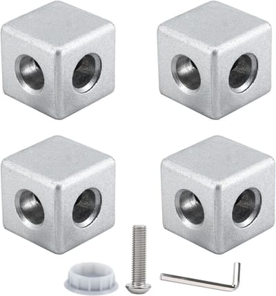 (4 Stuks) Zinklegering Cube Hoek Beugel T Slot Accessoires Voor 4040 Serie Europese Standaard Aluminium Extrusie Profiel Met Schroeven en Moersleutel