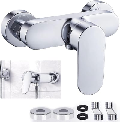 Inbouw Douchekraan Zilver - Mixer Kraan Warm & Koud Water - Wandmontage