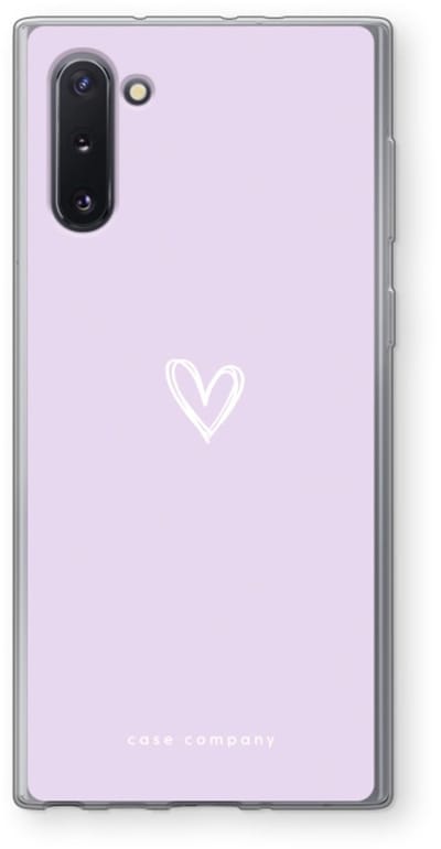 Case Company® - Hoesje geschikt voor Samsung Galaxy Note 10 hoesje - Klein hartje paars - Soft Cover Telefoonhoesje - Bescherming aan alle Kanten en Schermrand