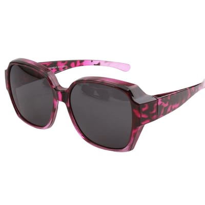 Overzet zonnebril dames - Overzetzonnebrillen - Polarized - Ontspiegelde glazen - Paars Roze - Groot montuur - Inclusief beschermhoesje