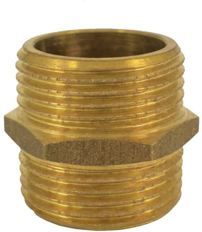 Messing Dubbele Nippel 1 1/2", Draadfitting