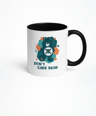 Don't Care Bear Mok - Anti-Zorgbeer Koffiemok met Skull