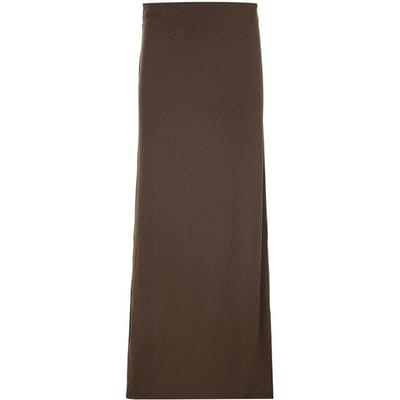 Temperamentvolle lange rok met effen kleur, hoge split, slanke rechte pasvorm en heupbedekkend model. Millennial hottie, slanke lage taille, eendelige gebreide rok S white