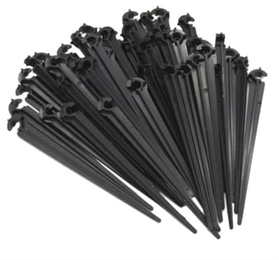 Qivine 50 stuks tuinslang bevestigingsanker, tuinslang, anker, bodem grondpen, slanghouders C-vorm, bevestigingsanker voor druppelslang, parelslang, steekvork, voor 4/7 mm slang