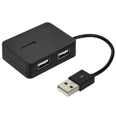 USB hub - 2.0 - Busgevoed - Zwart - Allteq