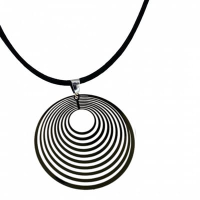 ketting zwart filigraan hanger 45 cm - Charme Bijoux