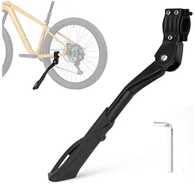KZQ Achterstandaard voor Volwassenen - Verstelbaar - Aluminiumlegering, Antislip, Brede Basis - Geschikt voor Mountainbikes, Racefietsen en andere fietstypes - Compatibel met alle fietsen - Zwart