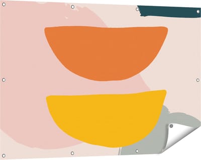Gards Tuinposter Abstracte Kunst in Scandinavische Stijl - 120x80 cm - Tuindoek - Tuindecoratie - Wanddecoratie buiten - Tuinschilderij