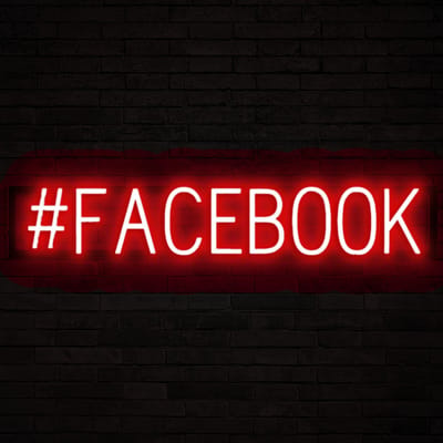#FACEBOOK - Lichtreclame Neon LED bord verlicht | SpellBrite | 86,5 x 16 cm | 6 Dimstanden & 8 Lichtanimaties | Reclamebord neon verlichting