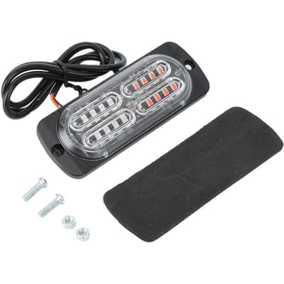 Lampe Stroboscopique Ultra Mince Lampe d'Avertissement Universelle 9-30V Fourgonnette Voiture IP66 Lumière d'Urgence Flash(Aléatoire) gray