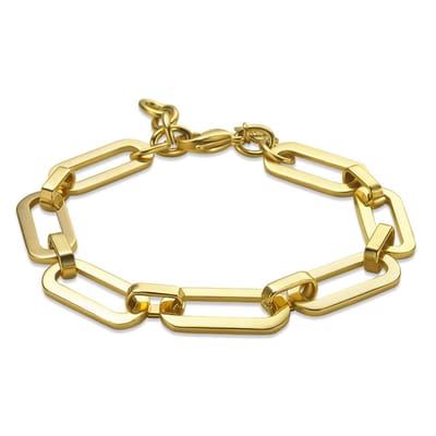Twice As Nice Armband in goudkleurig edelstaal met ovale schakels 19cm