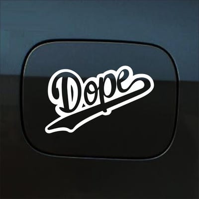 Bumpersticker - Dope - 10 X 18 - Wit