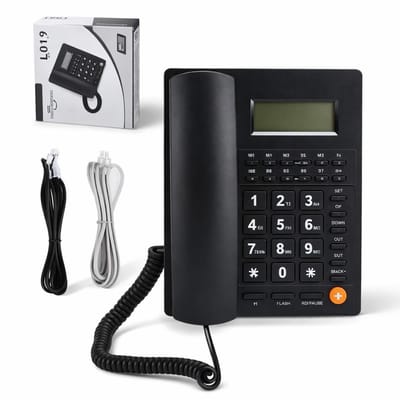 Dailygoods- Telefoon Grote Knop - Vaste Telefoon met Snoer - Handscalling Functie - HD-oproepkwaliteit - Duurzaam ABS-materiaal - Instelbaar Volume