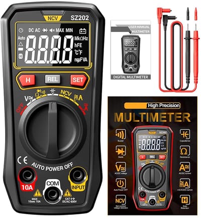 Digitale Multimeter - Spanningsmeter - Elektrische Tests - Automatisch Bereik - Hoge Zichtbaarheid - Zwart