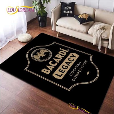 Bacardi Rum logo Creatieve Vloerkleden, Tapijt voor Woonkamer Slaapkamer Huisdecoratie, Kinderen Keuken Badkamer Antislip Vloermat Alfombra 80*120cm