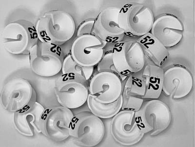 Bleijenberg Maatdopje maat 52 wit - Maataanduiding voor kledinghangers per 25 stuks - Maatringetje Ø 20 mm - Kledinghangers - Kleerhanger - Kapstok - Mark-Brics - wisersizer