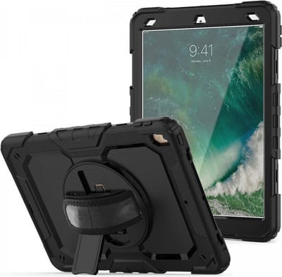 Hoes met ingebouwde Screenprotector Geschikt voor Apple iPad Pro 10.5 (2019) | Inclusief Handriem en Schouderriem | Extreme bescherming | Ideaal voor zakelijk gebruik
