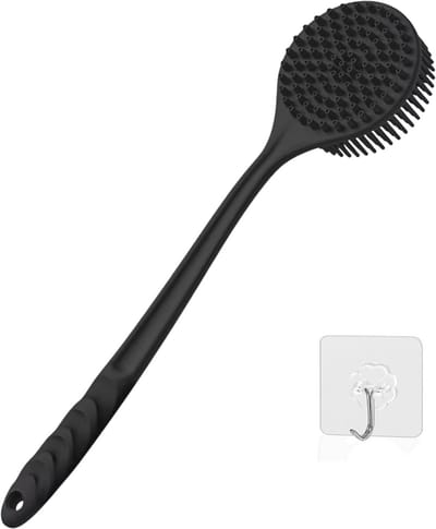 Siliconen Doucheborstel met Lange Handgreep - Ergonomische Body Scrubber voor Rugreiniging en Exfoliatie