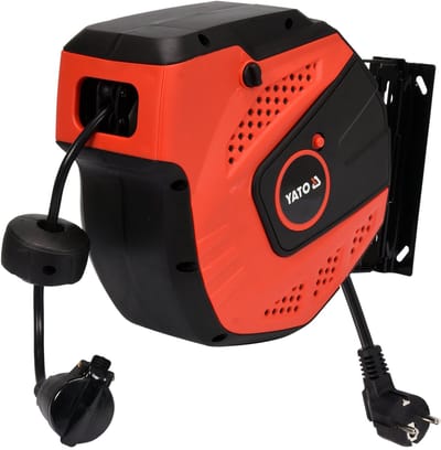 YATO YT-81220 - Automatische Kabelhaspel - 10 meter - IP34 - 16A Overbelastingsschakelaar - Muurmontage