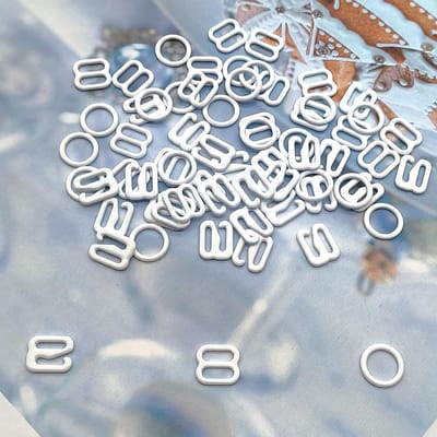 180 Stuks Lingerie Clips voor Verstelbare Bandjes, Ondersteunende Sliders voor Bh en Badmode - 8mm (Wit)