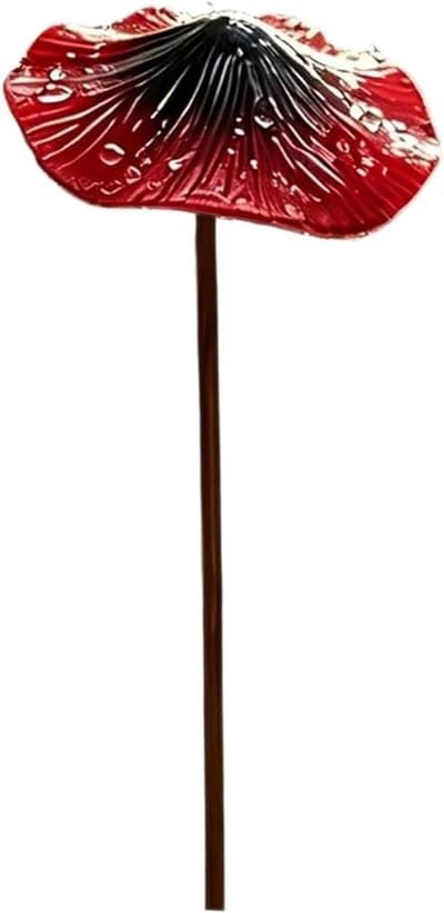 Paddestoelen Tuindecoratie - Metalen Stokken - Tuin Verfraaien - Roestbestendige Afwerking - 30 cm - Rood
