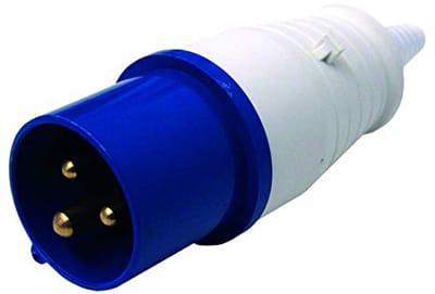 Industriële stekker IEC 16A 2P+T 220V IP44 blauw
