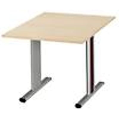 Schäfer Shop  Select Vergadertafel Planova, Aanbouwtafel, 1000 x 1000 mm, esdoornpatroon, accentlijst bordeauxpaars