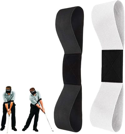 2 Stuks Golf Swing Training Hulp Armband, Oefenband voor Houdingscorrectie en Verbetering van de Golfswing voor Beginners, Zwart en Wit
