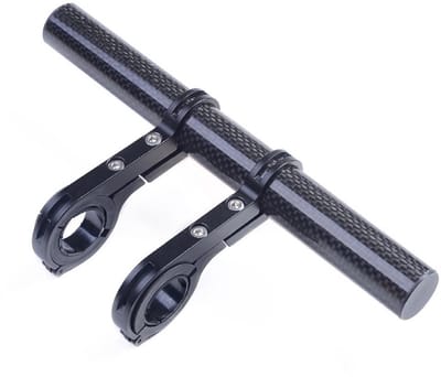 Fietsstuur Extender voor Fiets - Koolstofvezel en Aluminium Klem - Stuuraccessoire Zwart 20 cm