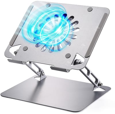 KZQ Laptopkoeler - Gamingkoelstandaard - Traploze snelheidsregeling - 360° draaibaar - Geschikt voor laptops van 13-16 inch - Ideaal voor gaming en thuisgebruik
