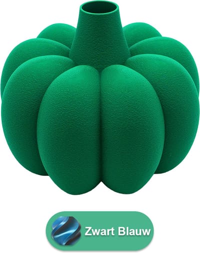 Pomela organische vaas – Decoratieve vaas - Zwart / Blauw - 3d geprinte vaas – geschikt voor droogbloemen - :hoogte: