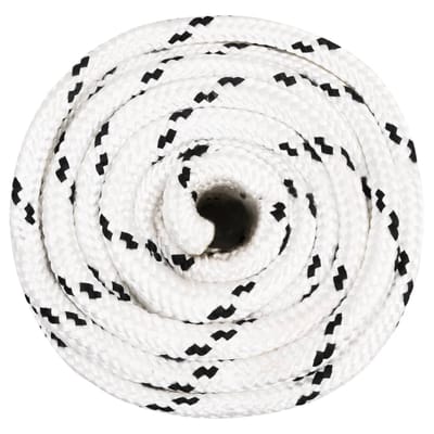 vidaXL - Boottouw - gevlochten - 16 - mmx25 - m - polyester - wit