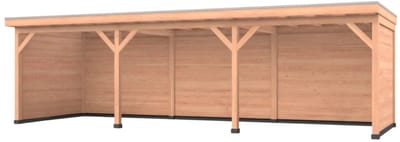 Douglas overkapping, 750 x 350, met achterwand en twee zijwanden, Westwood Comfort Plus