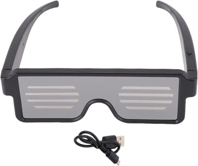 LED Gloei Bril - Feestbril Oplaadbaar - Feestverlichting - Dynamisch Knipperpatroon - 17 x 6 x 4 cm - Wit