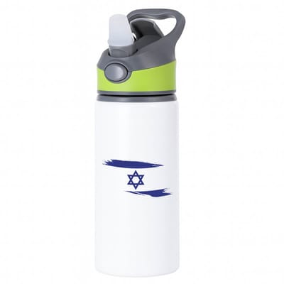 Hacebo® - Israël vlag waterfles met rietje groen - Israël - mensen die liefde willen geven aan Israel - degene die van Israël houden - supporten - oorlog - verjaardagscadeautje - gift - geschenk - kado - water fles - 650ML