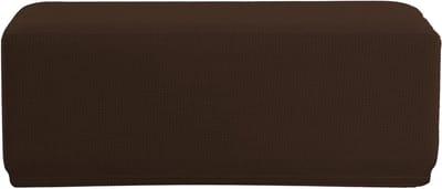 Hockerbezug Jacquard Cover voor Poef of Ottoman in Chocolade Kleur - Duurzaam en Stijlvol Design