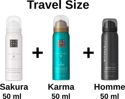 Rituals - Combi Set - Travel Shower Gels Set - Sakura 50 ml + Karma 50 ml + Homme 50 ml - Douche Gels - Douche Schuim - Travel Size