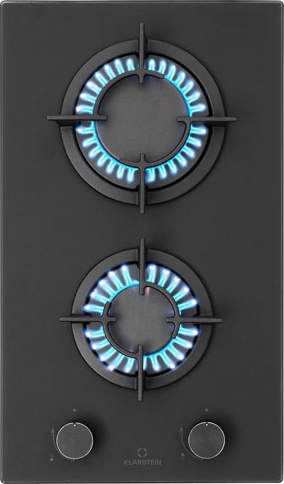 Klarstein Inbouw-gaskooktoestel, Camping gaskooktoestel voor binnen, Roestvrijstalen gaskooktoestel 2-pits, LPG gaskookplaat, Gasfornuis voor propaan & aardgas, Wokbrander 4200W