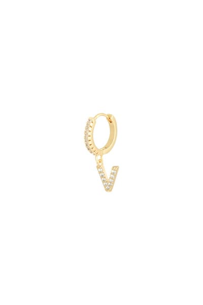 Oorbellen Letter V Goud Koper