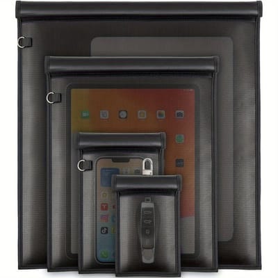 Dutchers® Universele Faraday hoezen - set van 4 - voor tablet, smartphone, autosleutels, laptop - Signaal blokker - Rfid - Anti diefstal