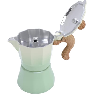 150ml Espressomaker voor op het fornuis Enkelventiel Aluminium Koffiemachine voor Liefhebbers Beginners Gradient green white