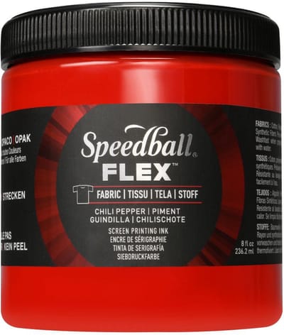 Flex fabric ink chili pepper screen printing -Speedball
