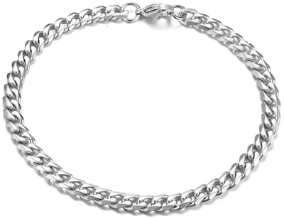 Cuban Link Heren Armband - Dikke Schakel - 5mm - Zilver kleurig - Schakelarmband - Armbanden - Papa Cadeau Voor Mannen - Vaderdag