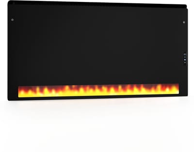 Klarstein Infrarood Wandverwarming 1300W – IPX4, Grafiet & Glas, Vlameffect, LED-Touch, Wandmontage, Energiebesparend, Infraroodverwarming Voor Bad & Woonruimtes