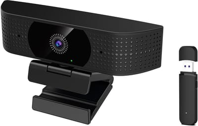 Draadloze Webcam - PC Camera - Videoconferenties - Ruisonderdrukkende Microfoon - 1080P HD - Zwart