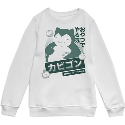 Pokémon Snorlax Snack Time Kids' Sweatshirt - White - 98/104 (3-4 jaar)