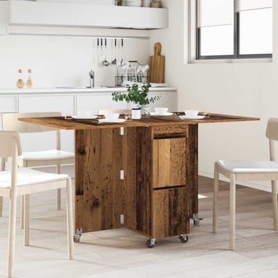 vidaXL - Eettafel - 140 - x - 80 - x - 77 - cm - Bewerkt - hout - Oud - hout - Rechthoekig