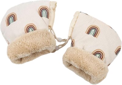 Kinderwagen Handwarmers - Pluche Mof - Buiten Wandelen - Winddicht Ontwerp - 25 x 15 cm - Regenboogpatroon