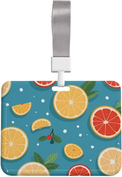 ID-kaart houder - Naamplaatje badge - Veilig opbergen - Water- en stofafstotend - 10 x 8 cm - Oranje plakjes
